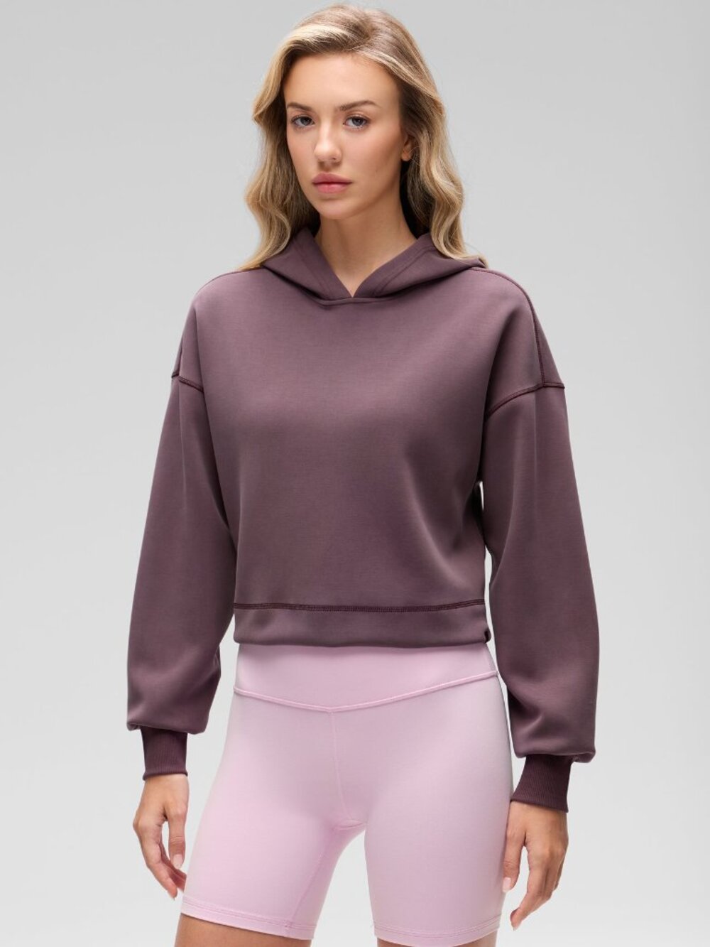 SoftAura Cropped Pullover Hoodie